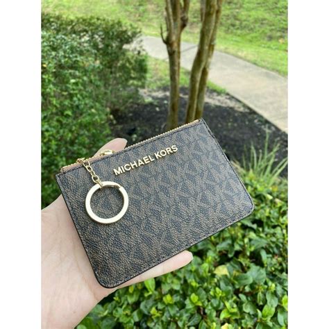 michael kors card holder keychain|Michael Kors oversized wallet.